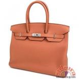 エルメス バーキン コピー 35cm ローズテ×シルバー金具 トリヨンクレマンス Q刻印 Birkin