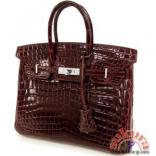 エルメス バーキン コピー 25cm ハンドバッグ ボルドー×シルバー金具 M刻印 Birkin バッグ