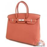 エルメス バーキン コピー 35cm ロージー×シルバー金具 トゴ Q刻印 Birkin バッグ RB11-RT