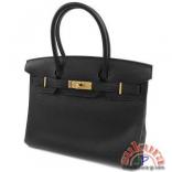 エルメス バーキン コピー 30cm ブラック×ゴールド金具 Q刻印 Birkin QK24-GYO