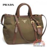 プラダコピー　PRADA 2WAYバッグ カーキ　ナイロン/レザー BN1841 CORINTO