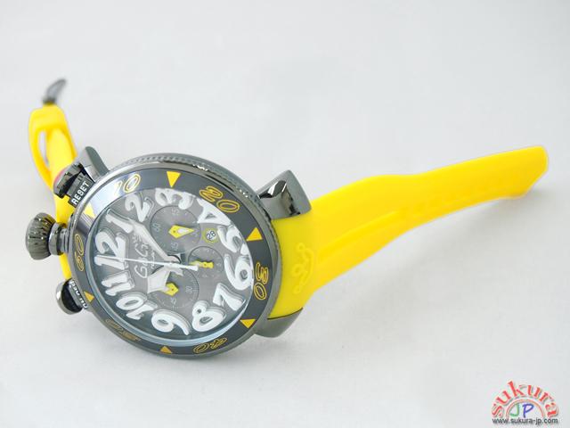 ガガミラノコピー クロノ　48mm　クォーツ 6054.6 イエローラバー