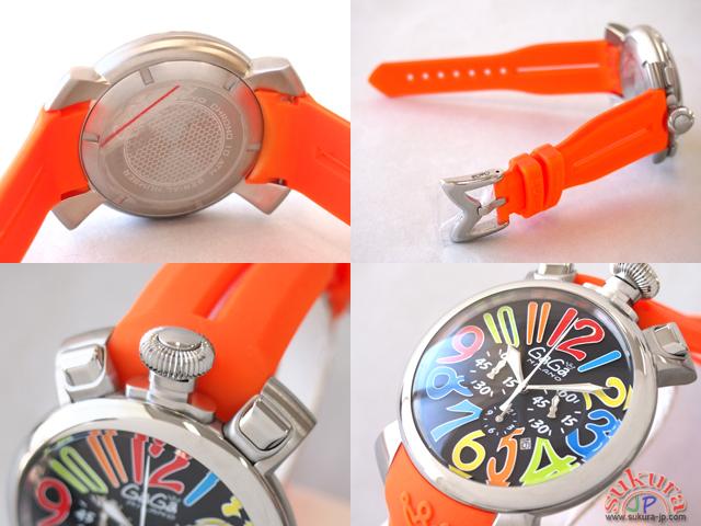 ガガミラノ GAGAMILANO マニュアーレ　クロノ　48mm　クォーツ 5050.2 オレンジラバー