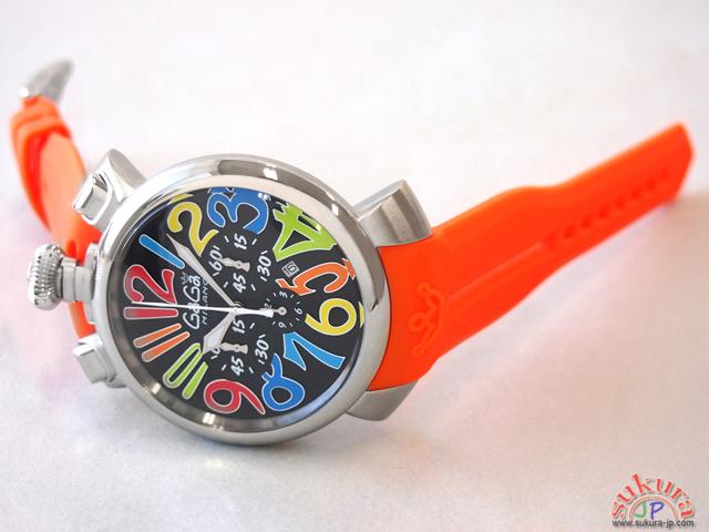 ガガミラノ GAGAMILANO マニュアーレ　クロノ　48mm　クォーツ 5050.2 オレンジラバー