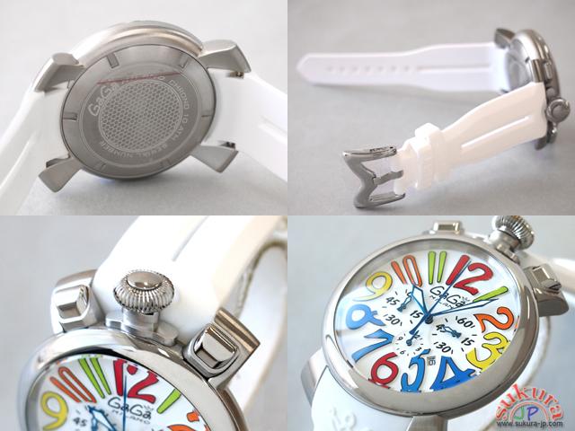 ガガミラノ GAGAMILANO マニュアーレ　クロノ　48mm　クォーツ 5050.1 ホワイトラバー