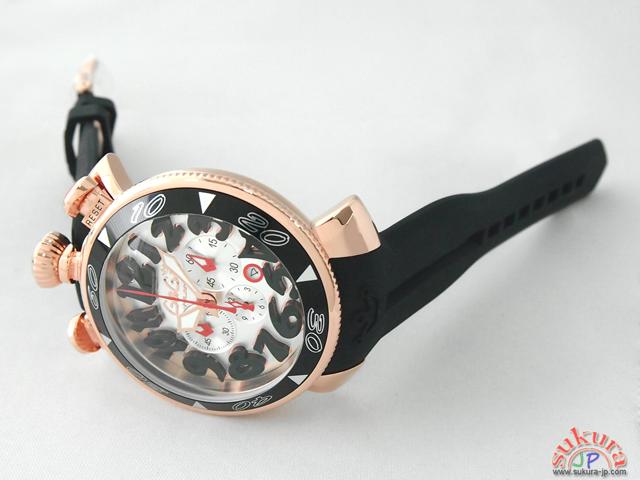 ガガミラノ GAGAMILANO クロノ　48mm　クォーツ 6056.6 ブラックラバー