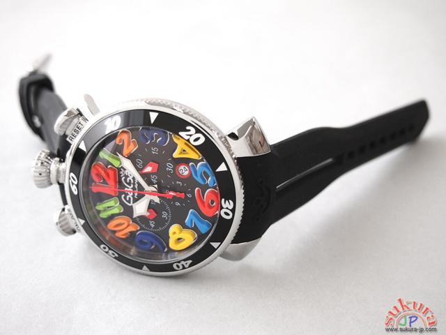 ガガミラノ GAGAMILANO クロノ　48mm　クォーツ 6050.2 ブラックラバー