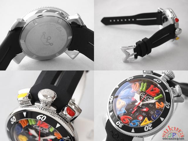 ガガミラノ GAGAMILANO クロノ　48mm　クォーツ 6050.2 ブラックラバー