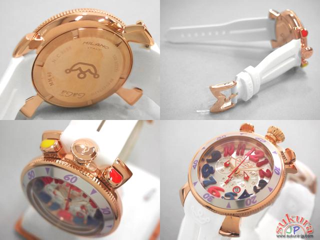 ガガミラノ GAGAMILANO クロノ　48mm　クォーツ 6056.9 ホワイトラバー