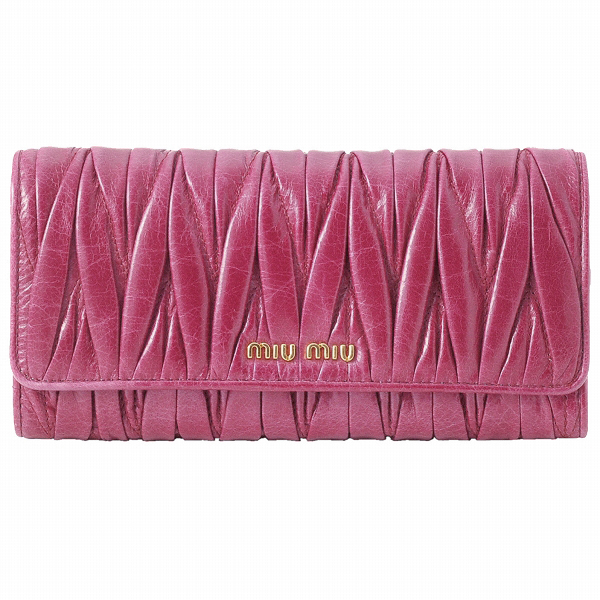 ミュウミュウ マテラッセ2つ折り長財布 5M1109 MATELASSE LUX MALVA