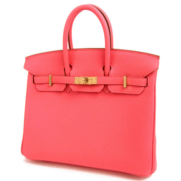 エルメス バーキン 25 cm ハンドバッグ ローズリップスティック×ゴールド金具 トゴ Q刻印 エルメス Birkin バッグQL12-G