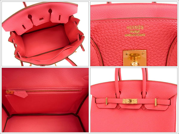 エルメス バーキン 25 cm ハンドバッグ ローズリップスティック×ゴールド金具 トゴ Q刻印 エルメス Birkin バッグQL12-G