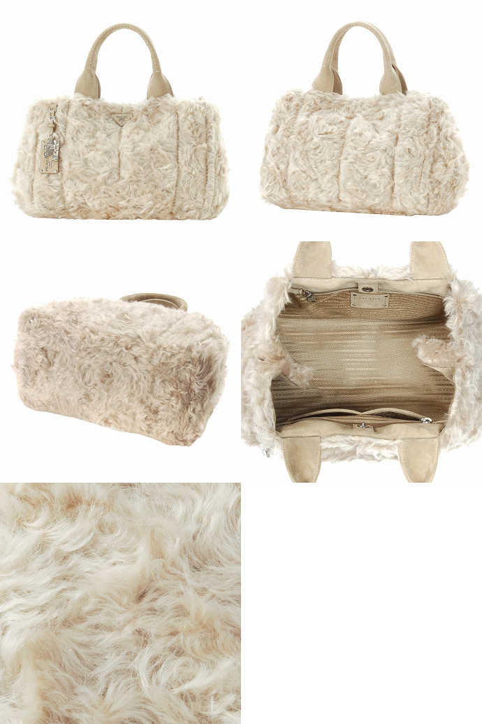 プラダ FUR MOHAIRムートントートバッグ BN1918 FUR MOHAIR LAVANDA