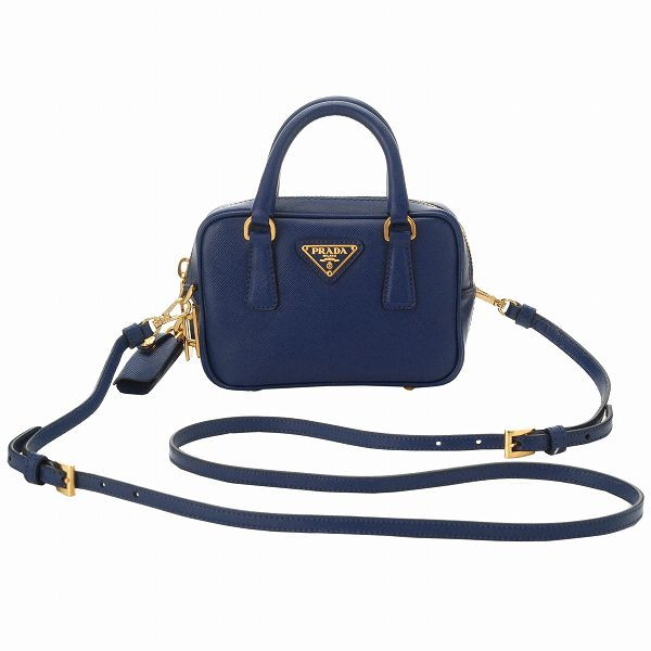 プラダ SAFFIANO LUXストラップ付きミニハンドバッグ BL0705 SAF.LUX BLUETTE