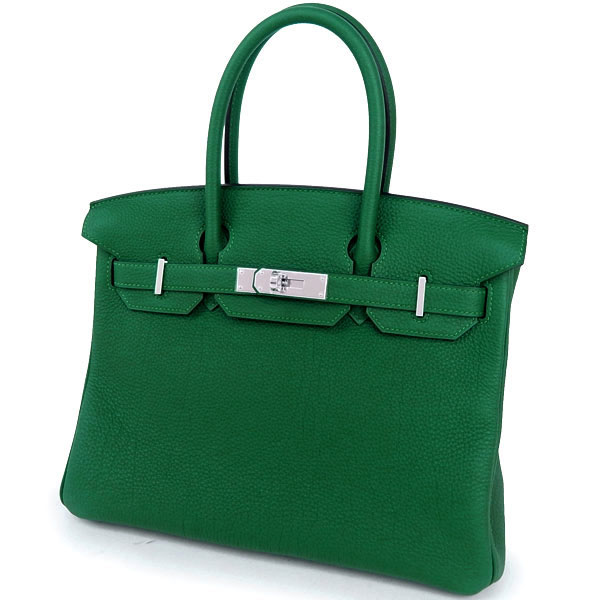 エルメス バーキン 30 cm ハンドバッグ マラカイト×シルバー金具 トゴ Q刻印 エルメス Birkin バッグ