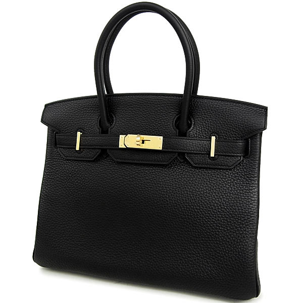 エルメス バーキン 30 cm ハンドバッグ ブラック×ゴールド金具 トリヨンクレマンス Q刻印 エルメス Birkin バッグ