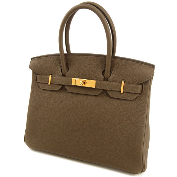 エルメス バーキン 30 cm ハンドバッグ トープ×ゴールド金具 トゴ Q刻印 2013年秋冬新色 エルメス Birkin バッグRB17-GZ