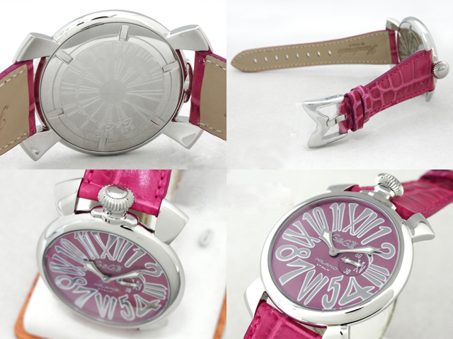 ガガミラノ  スリム　46mm　クォーツ 5084.6 SS/チェリー革