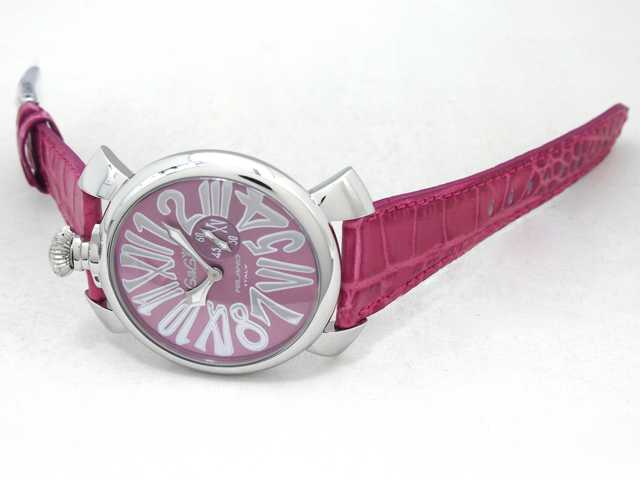 ガガミラノ  スリム　46mm　クォーツ 5084.6 SS/チェリー革