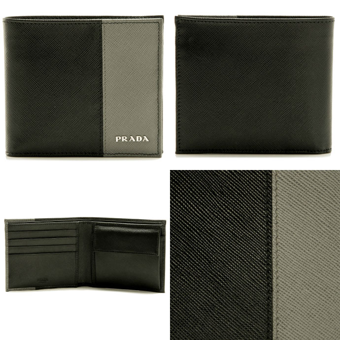 プラダ カーフ メンズ 二つ折り財布 2M0738 1SP R8F
