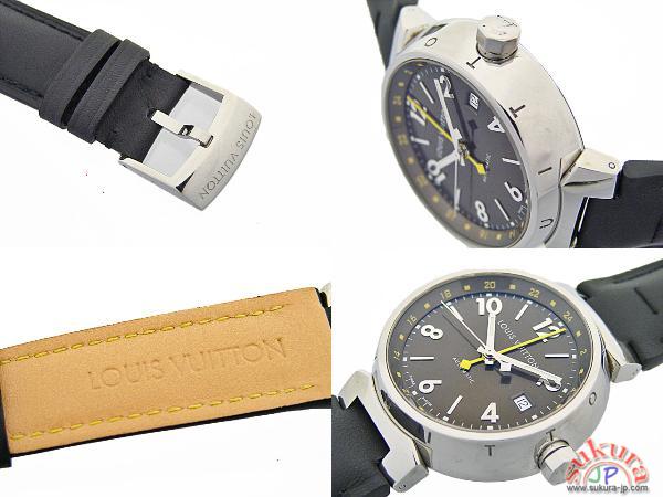 ルイヴィトン タンブール ＧＭＴ Q1131 ブラウン文字盤 メンズ