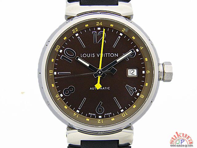ルイヴィトン タンブール ＧＭＴ Q1131 ブラウン文字盤 メンズ