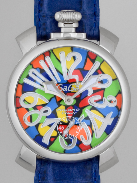 ガガミラノ マニュアーレ　48mm　手巻き 5010.MOSAICO1 ブルー革