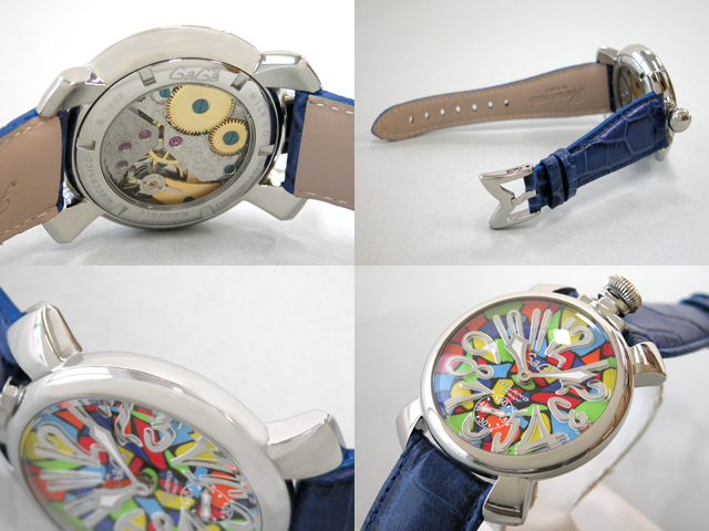 ガガミラノ マニュアーレ　48mm　手巻き 5010.MOSAICO1 ブルー革