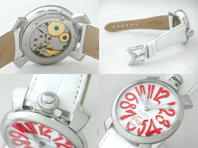 ガガミラノ マニュアーレ　48mm　手巻き 5010.14 ホワイト革