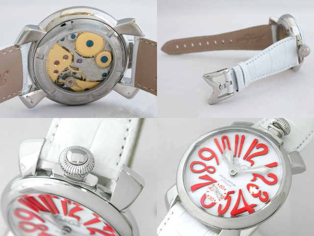 ガガミラノ マニュアーレ　48mm　手巻き 5010.14S ホワイト革