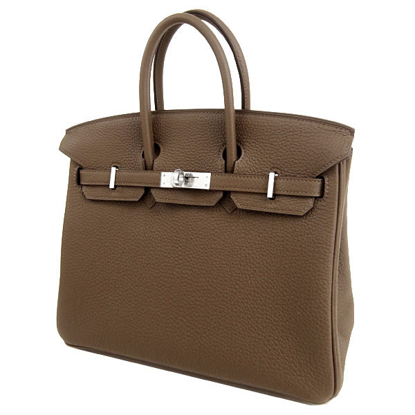 エルメス バーキン 25 cm ハンドバッグ トープ×シルバー金具 トゴ Q刻印 2013年秋冬新色 エルメス Birkin バッグ