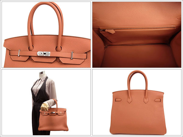 エルメス バーキン 35 cm ハンドバッグ ローズテ×シルバー金具 トリヨンクレマンス Q刻印 エルメス Birkin バッグ ローズティー