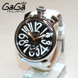 GaGa MILANO ガガミラノスーパーコピー腕時計 MANUALE マニュアーレ マヌアーレ 48mm ホワイトレザー/シルバー/ブラック 5010.06S