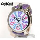 ガガミラノ スーパーコピーGaGa MILANO 腕時計 マニュアーレ マヌアーレ 48mm ライトパープルレザー 5010.09S