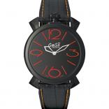 ガガミラノ スーパーコピーGaGa MILANO 時計 マニュアーレシン46mm ブラックレザー 5092.01