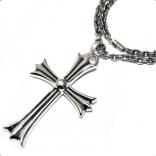 クロムハーツ ネックレス コピー ペーパーチェーン18インチ ラージ・CHクロス・ウィズ・ベイル・ペンダントトップ・セット Chrome Hearts