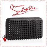 ルブタン スーパーコピー【SS22 新作】Christian Louboutin Panettone スタッズ長財布☆新色 黒