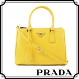 2016z新作【PRADA プラダスーパーコピー SAFFIANO LUX　サフィアーノラックス　レディース2wayトートバッグ　ハンドバッグ イエロー 1BA863_NZV_DLC】