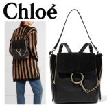 16-17新作 クロエバックパックスーパーコピー CHLOE/ Faye medium テクスチャードレ レザー スエード バックパック