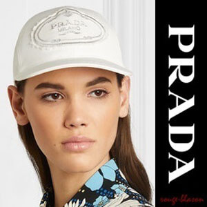 プラダ キャップ コピー PRADA Embroidered cotton-canvas baseball cap