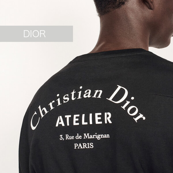 ディオール Tシャツ コピー “Christian ディオール Atelier”ロゴ Black 863J621I0533_C980