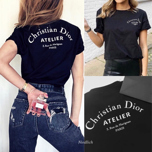 ディオール Tシャツ コピー “Christian ディオール Atelier”ロゴ Black 863J621I0533_C980