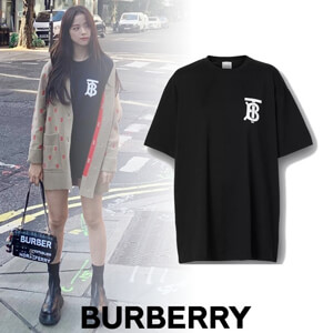 バーバリー 偽物 バーバリー Tシャツ コピー BLACKPINK ジス着用♡【Burberry】モノグラムロゴTシャツ