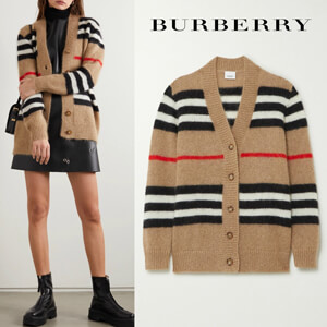 バーバリー コピー カーディガン∞∞Burberry∞∞Striped mohair-blend カーディガン☆