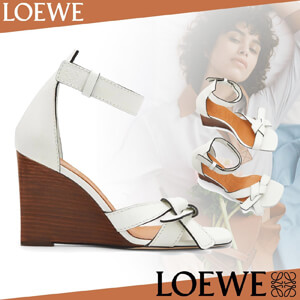 2024新作 ロエベ シューズ 偽物 ロエベ Gate Wedge Sandal 80 厚底 ウェッジサンダル 453.10.637 45310637