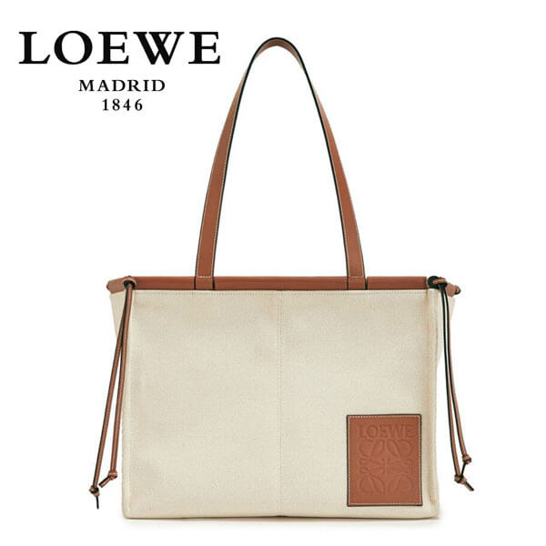 ロエベ クッショントート コピー Cushion small leather-trimmed canvas Tote bag 330.02AA93