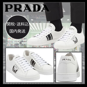 プラダ スニーカー コピー PRADA☆ カーフ New Avenue Leather Sneakers メンズ White 4E35443L8UF0964