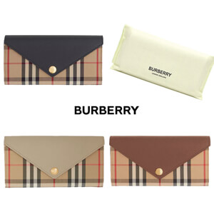 バーバリー 財布 偽物 BURBERRY 新ロゴ ヴィンテージ チェック 長財布 8026108