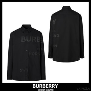 BURBERRY★バーバリー シャツ 偽物 ★コットンオーバーサイズシャツ★ブラック 80293471