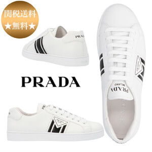 プラダ スニーカー コピー PRADA☆ カーフ New Avenue Leather Sneakers メンズ White 4E35443L8UF0964